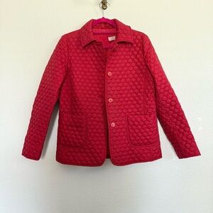 Vintage Miu Miu Quilted Button Front Jacket in Red 42